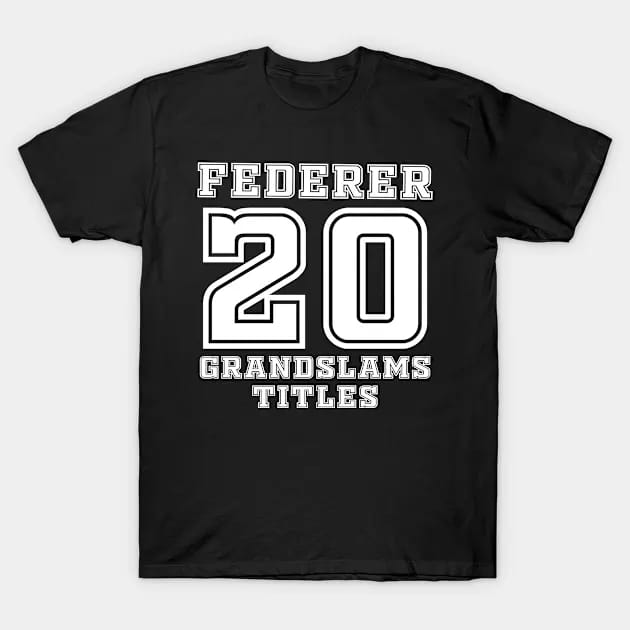 Roger Federer 20 Grand Slam title t-shirt